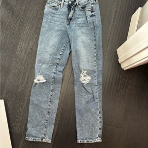 Classic High-Rise Distressed Women’s Jeans - Light Blue